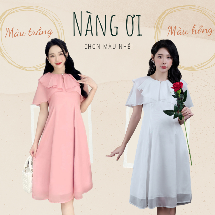 Đầm bầu công sở xinh mặc mùa hè dáng dài bigsize vải tơ mềm mịn Glam Nest VN029