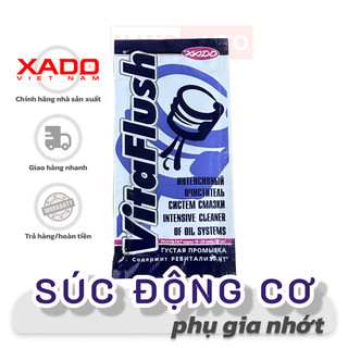 Gói súc động cơ, phụ gia nhớt XADO Vitaflush 20ml, tẩy rửa động cơ xe máy