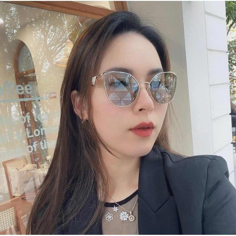 Kính mát PRA.đà mắt mèo sang chảnh càng kim loại,Kính râm mắt mèo hợp kim tròng UV400