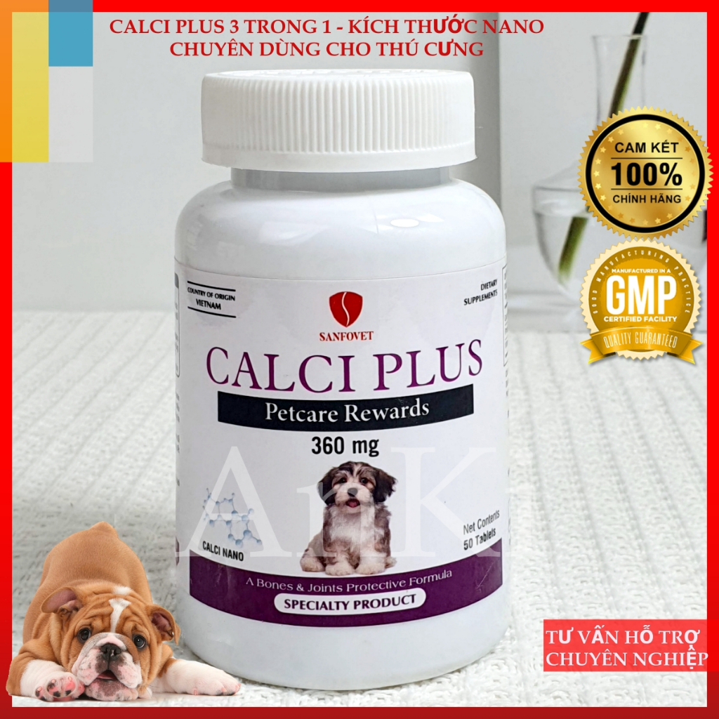 CALCI PLUS Canxi Nano - Thành Phần 3 Trong 1 Cho Chó Mèo. Date 23/8/2024