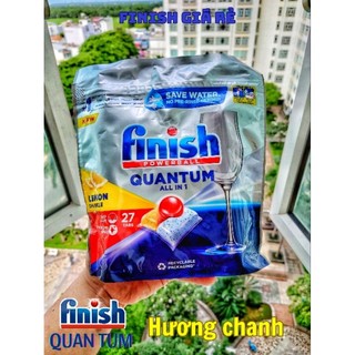 Viên rửa chén Finish quantum hương chanh 27 viên