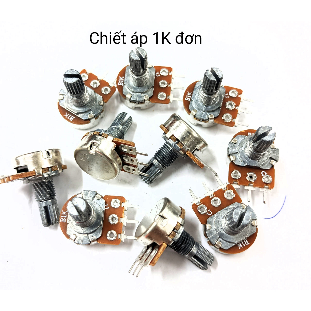 Combo 10 chiếc chiết áp đơn 1 loại 1K / 2K / 5K / 10K / 20K / 50K / 100K / 250K /500K / 1M