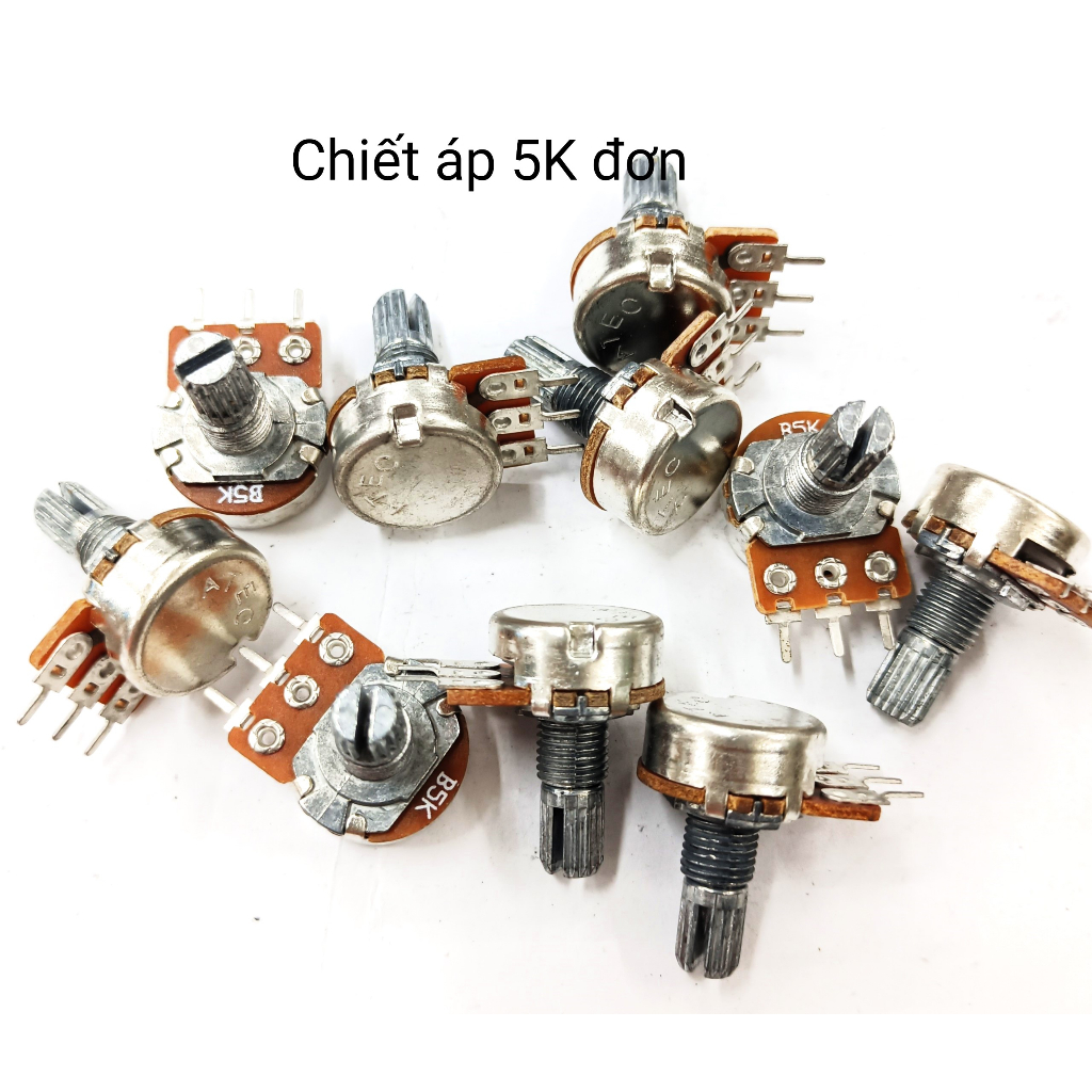 Combo 10 chiếc chiết áp đơn 1 loại 1K / 2K / 5K / 10K / 20K / 50K / 100K / 250K /500K / 1M