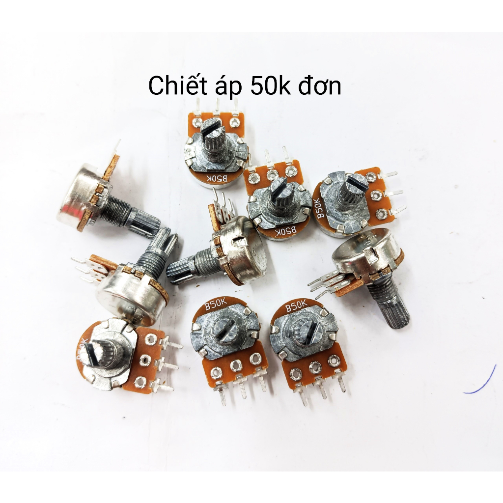 Combo 10 chiếc chiết áp đơn 1 loại 1K / 2K / 5K / 10K / 20K / 50K / 100K / 250K /500K / 1M