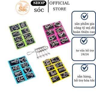 Đồ chơi trí tuệ Nhật Bản tháo lắp vòng sắt thông minh, trò chơi gỡ rối mở khoá thử thách tư duy