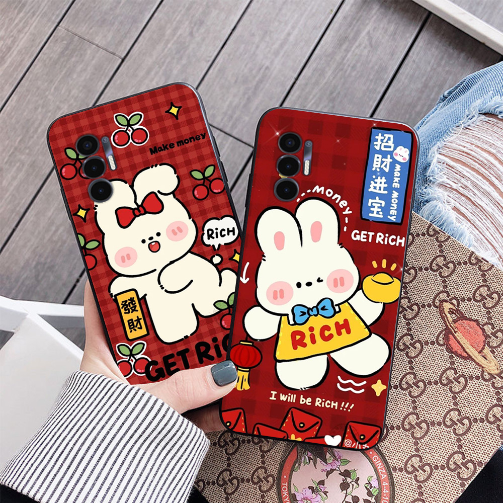 Ốp lưng tecno pova neo / pova 3 in hình thỏ dâu cute