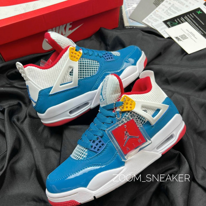 Giày JD4 Retro Messy Room BLue - Jodan4 Blue White Fullbox Cao Cấp
