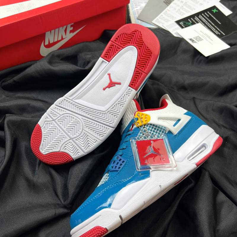 Giày JD4 Retro Messy Room BLue - Jodan4 Blue White Fullbox Cao Cấp