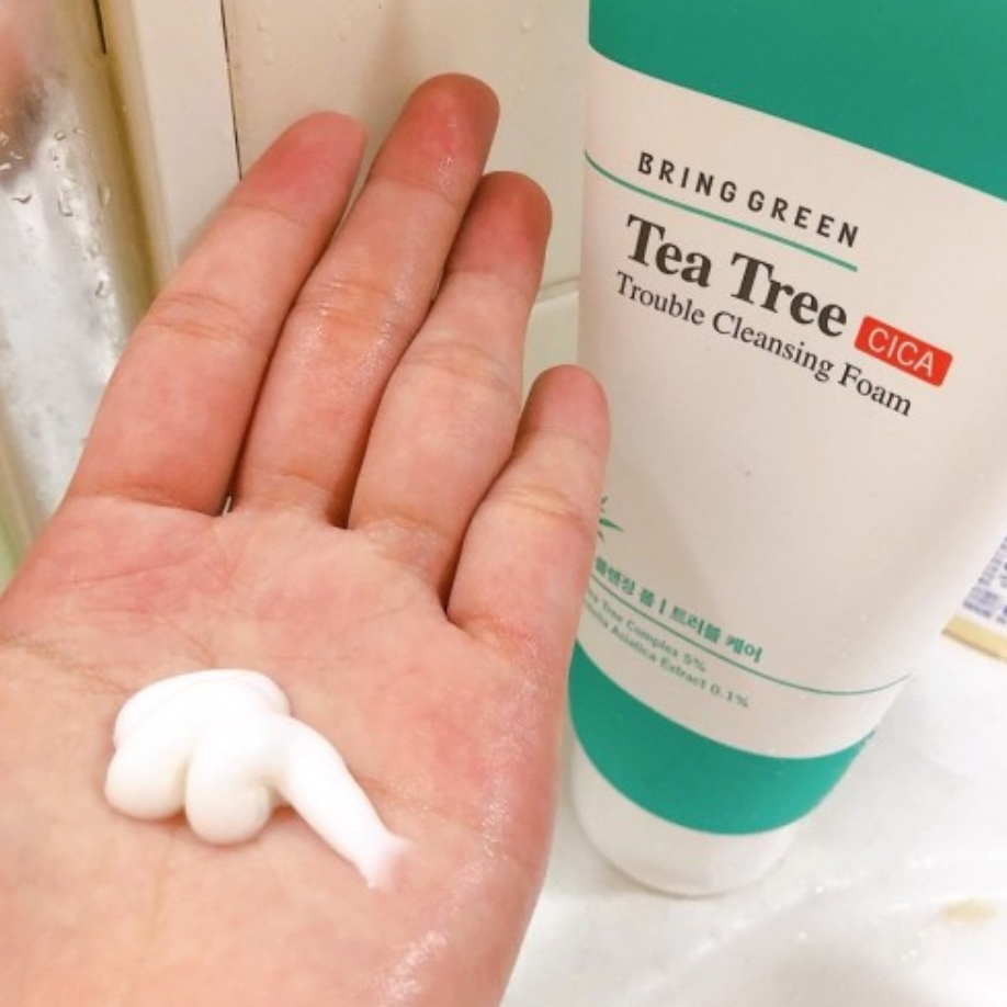 Sữa Rửa Mặt Giảm Mụn Tràm Trà, Ngải Cứu Bring Green Tea Tree Cica Trouble, Artemisia pH Balance Cleansing Foam