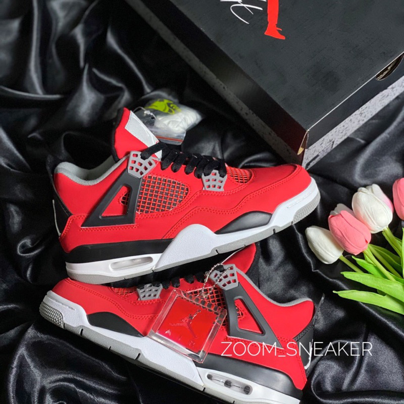Giày JD4 Retro Toro Bravo - Jodan4 Đỏ Trắng V2 Fullbox Cao Cấp