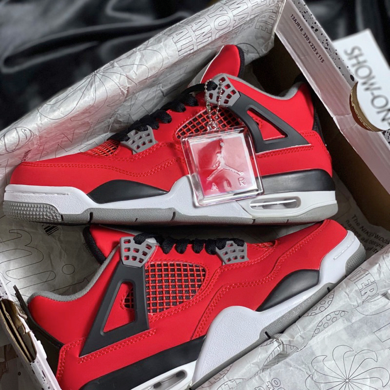 Giày JD4 Retro Toro Bravo - Jodan4 Đỏ Trắng V2 Fullbox Cao Cấp