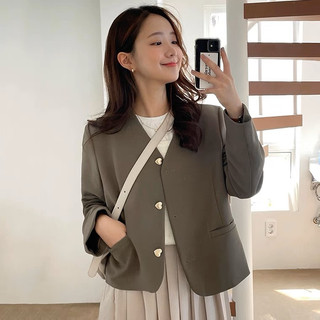 Áo khoác blazer cổ tim tay dài cúc tim phong cách thời trang cơ bản hàn quốc