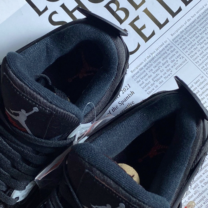 Giày JD4 Retro SE Black Canvas - Jodan4 Đen Trắng 2023