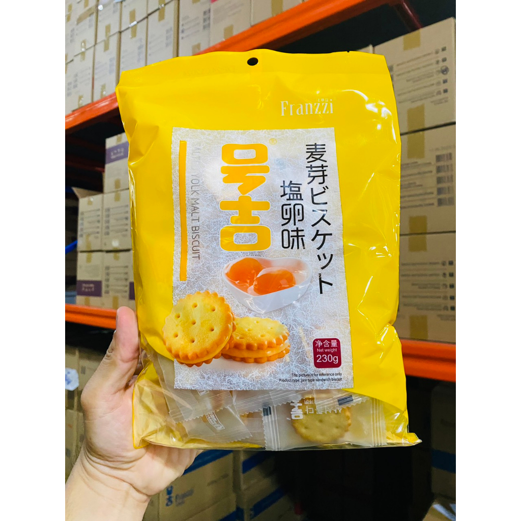 Bánh quy mạch nha lòng đỏ trứng muối Franzzi Salted Yolk Malt Biscuit 102g