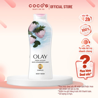 Sữa tắm Olay tươi mát dài lâu hương Dâu Trắng và Bạc Hà - Fresh Outlast, Cooling White Strawberry & Mint 650ml