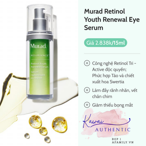 Kem dưỡng mắt ch.ống nhăn Serum mắt Murad Retinol Youth Renewal Eye Cream 15ml
