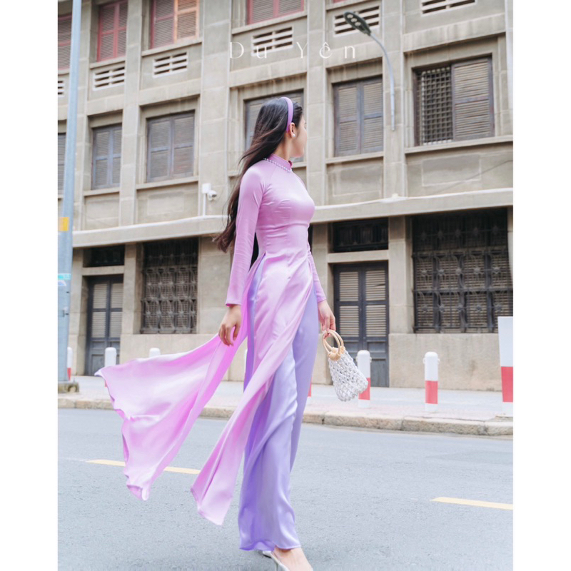 Áo Dài Truyền Thống , Áo Dài Nhã Tím Nhạt