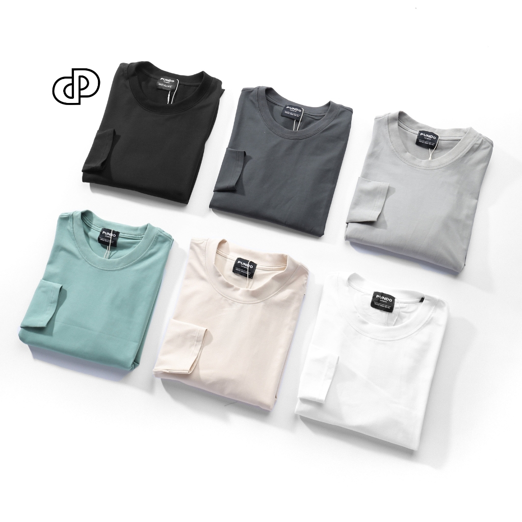 Áo thun dài tay nam trơn PUNDOHOMME cổ tròn, form suông, chất vải cotton đẹp, dày dặn ATPD25