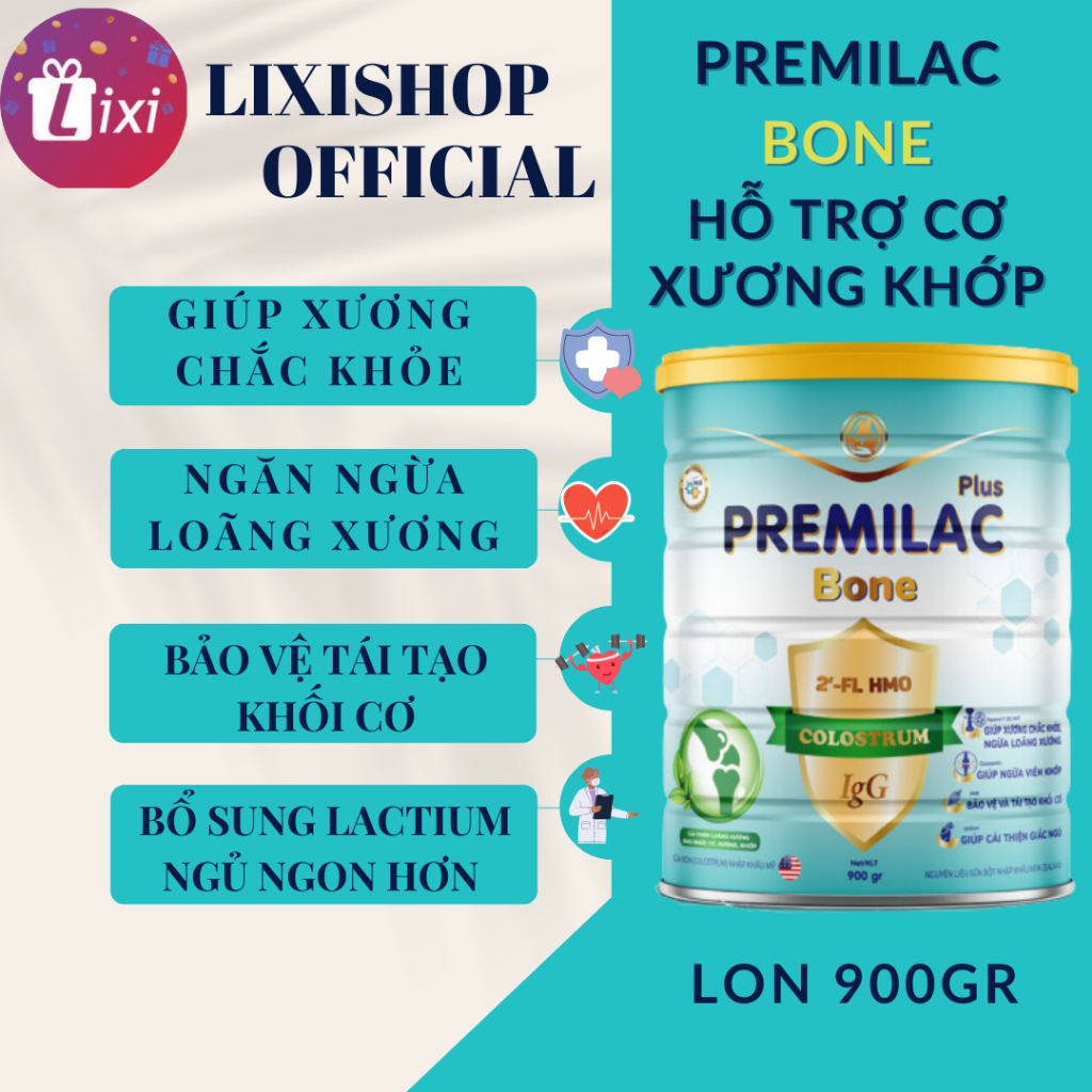 Sữa bột Premilac Colostrum Bone 900gr cải thiện loãng xương, ngăn ngừa viêm khớp