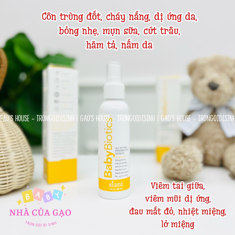 XỊT MEN VI SINH, LỢI KHUẨN CHO BÉ BABYBIOTICS MẪU MỚI NHẤT