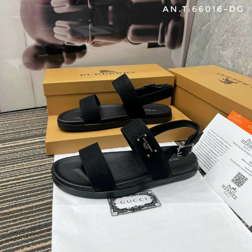 Dép sandal quai hậu nam đen phong cách Hàn Quốc