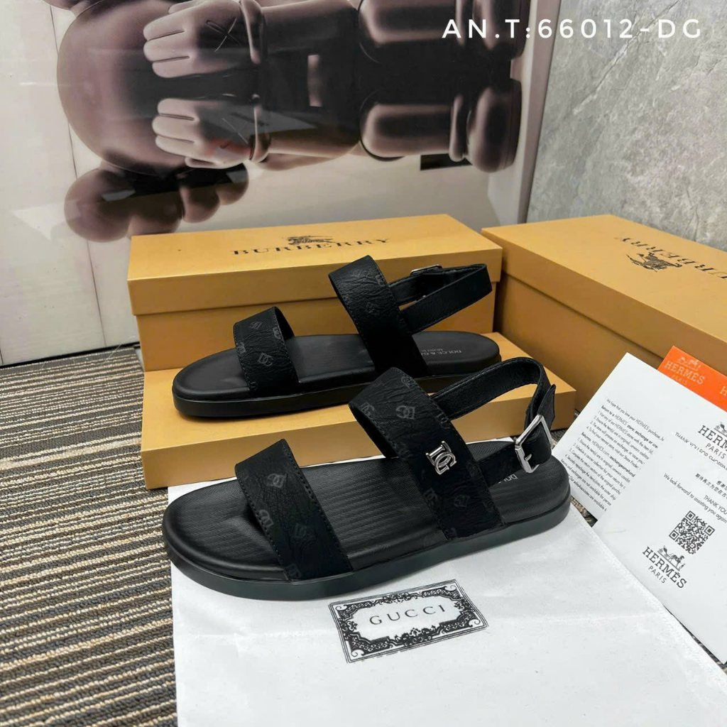 Dép sandal quai hậu nam đen phong cách Hàn Quốc