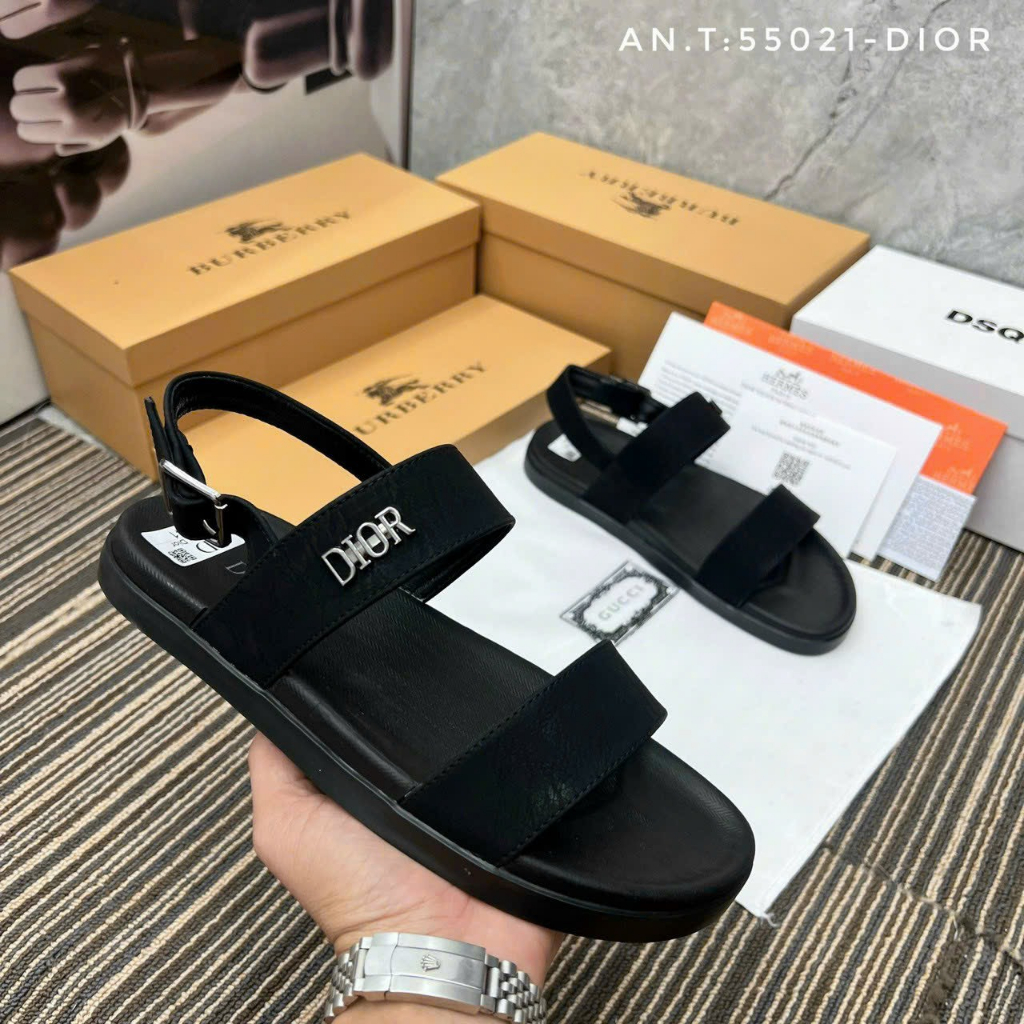 Dép sandal quai hậu nam đen phong cách Hàn Quốc