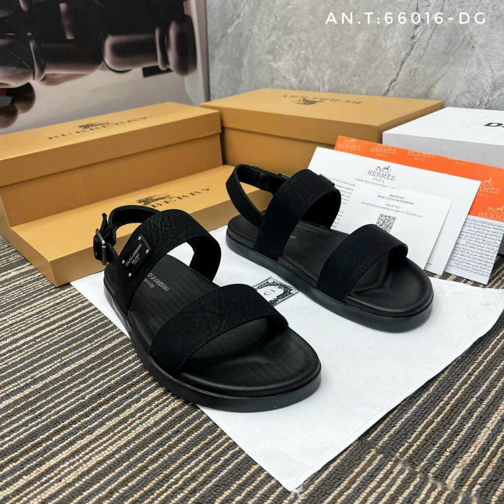Dép sandal quai hậu nam đen phong cách Hàn Quốc