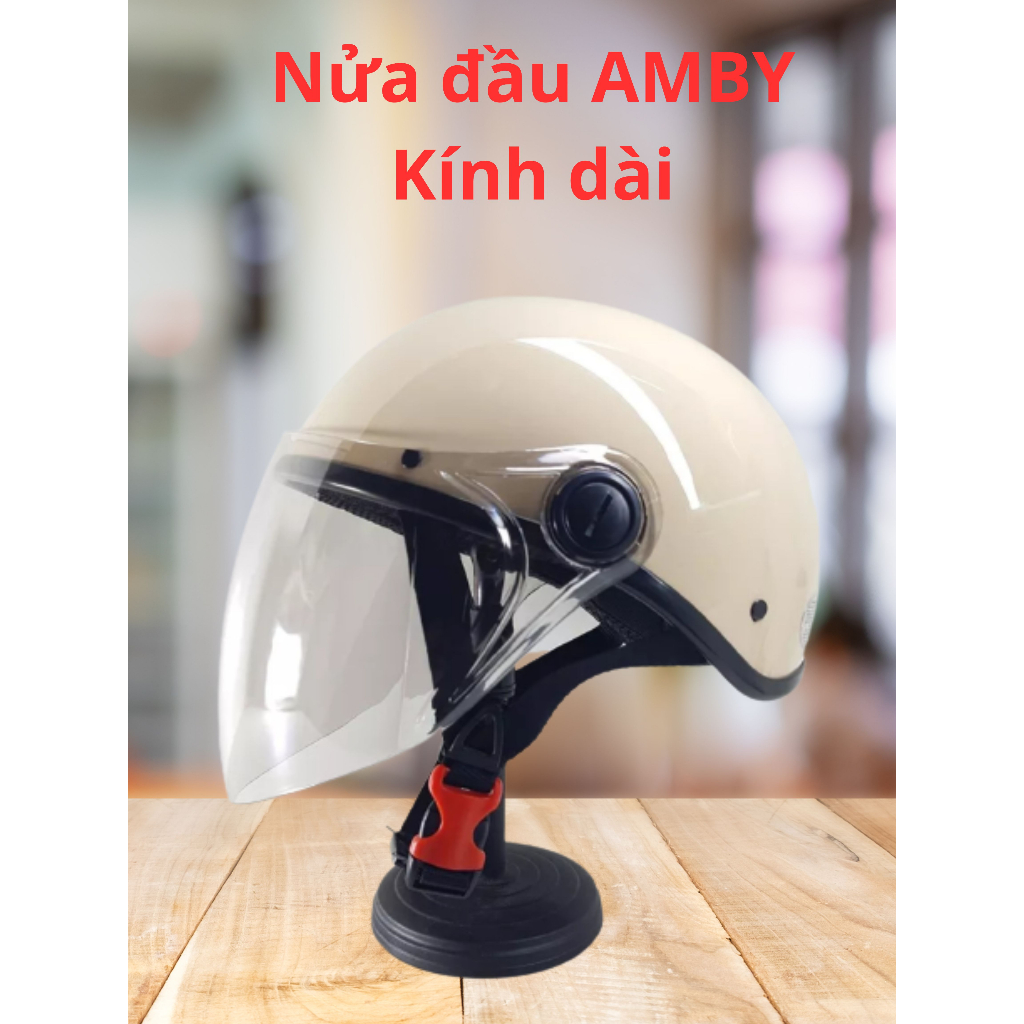 Mũ nửa đầu cho Nam và Nữ AMBY Kính dài - hàng chính hãng bảo hành 12 tháng