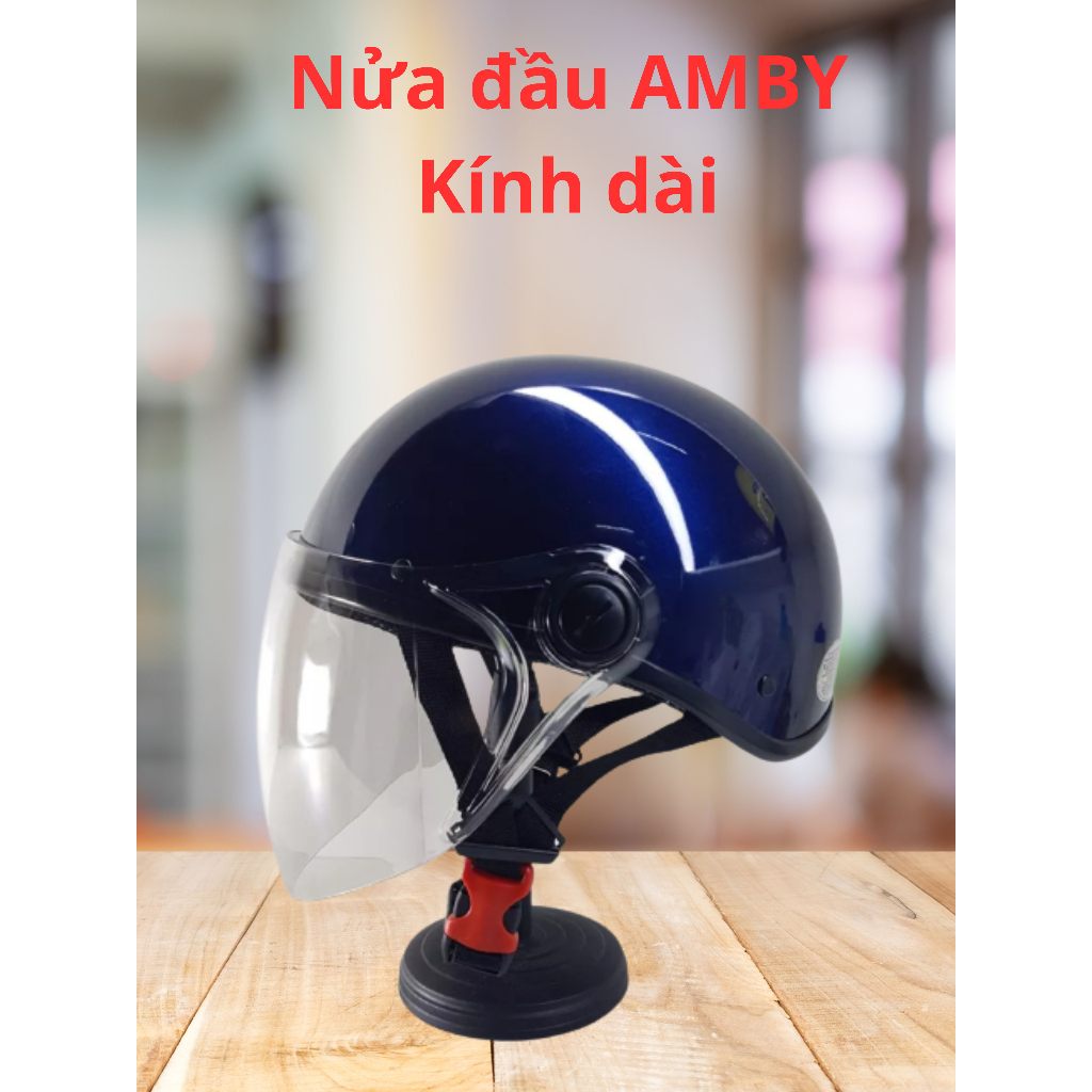 Mũ nửa đầu cho Nam và Nữ AMBY Kính dài - hàng chính hãng bảo hành 12 tháng