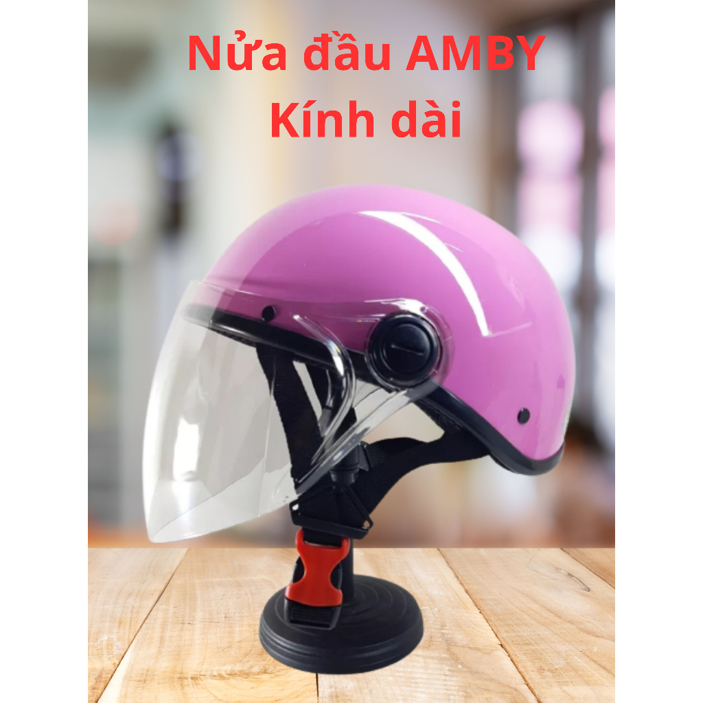 Mũ nửa đầu cho Nam và Nữ AMBY Kính dài - hàng chính hãng bảo hành 12 tháng