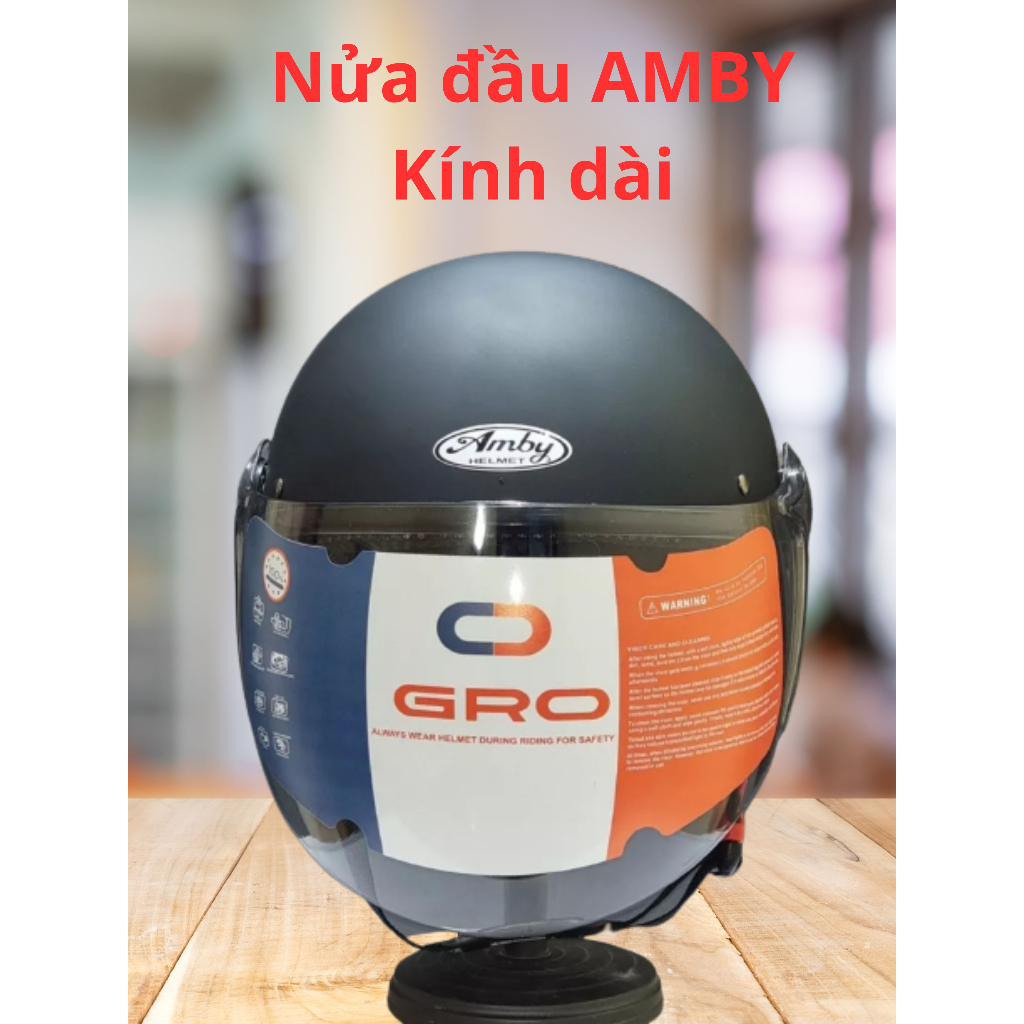 Mũ nửa đầu cho Nam và Nữ AMBY Kính dài - hàng chính hãng bảo hành 12 tháng
