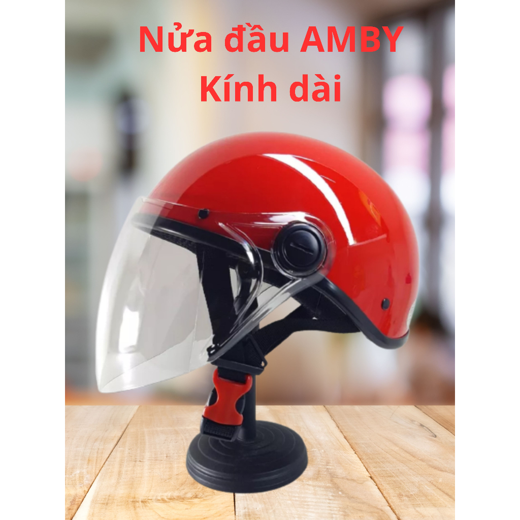 Mũ nửa đầu cho Nam và Nữ AMBY Kính dài - hàng chính hãng bảo hành 12 tháng