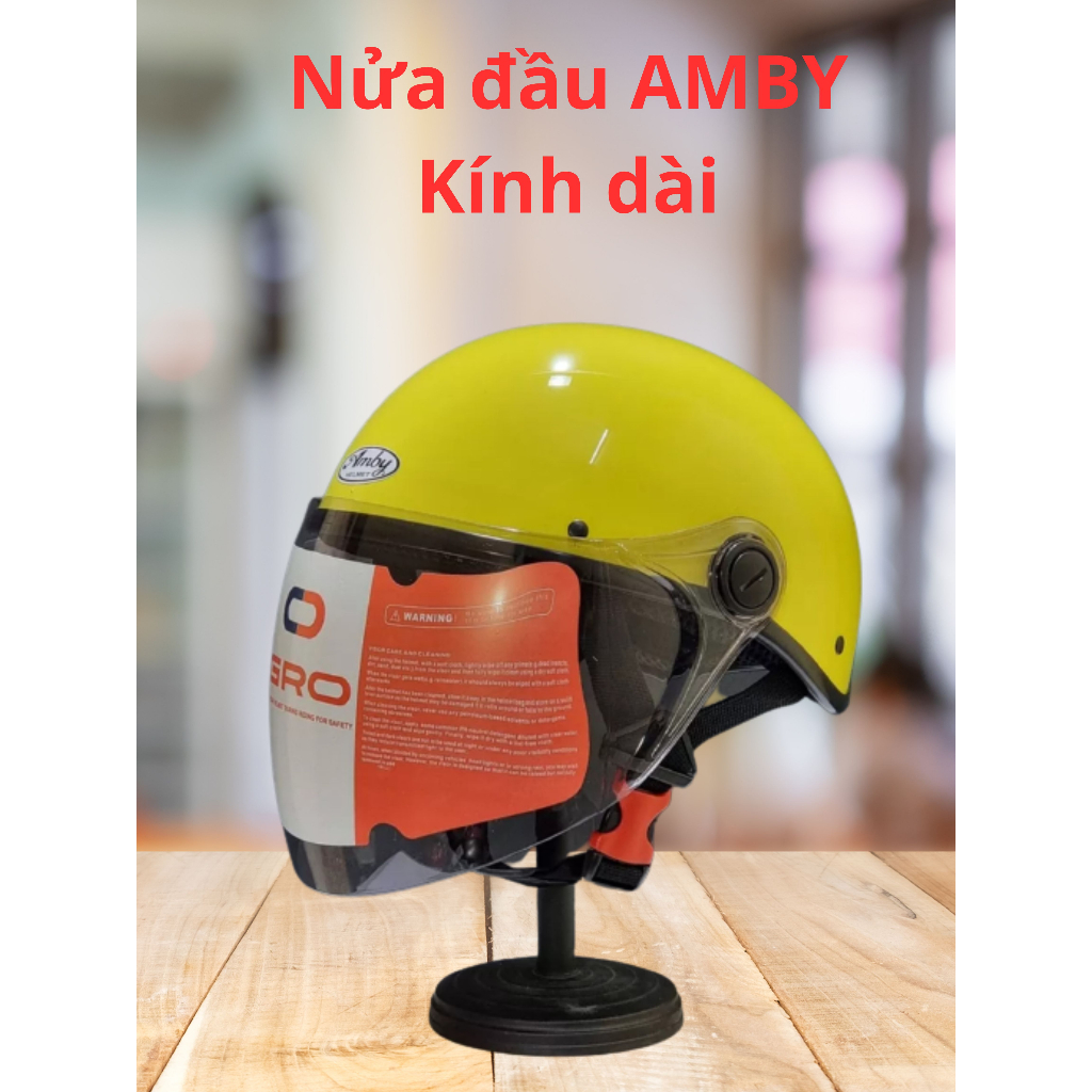 Mũ nửa đầu cho Nam và Nữ AMBY Kính dài - hàng chính hãng bảo hành 12 tháng