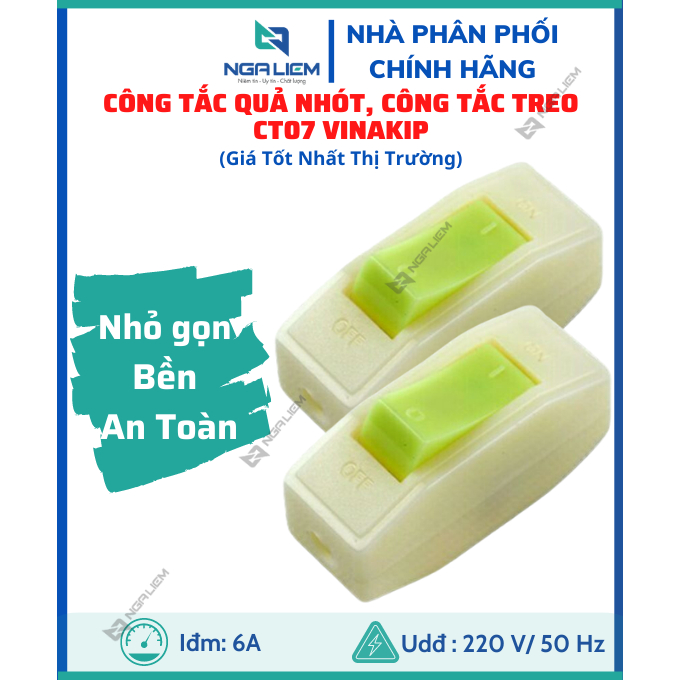 Công Tắc Quả Nhót, Công Tắc Treo CT07 Vinakip, Nhỏ gon, Bền, An Toàn - Giá Tốt Nhất Thị Trường