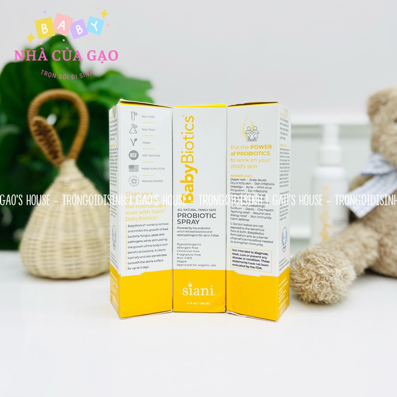 XỊT MEN VI SINH, LỢI KHUẨN CHO BÉ BABYBIOTICS MẪU MỚI NHẤT