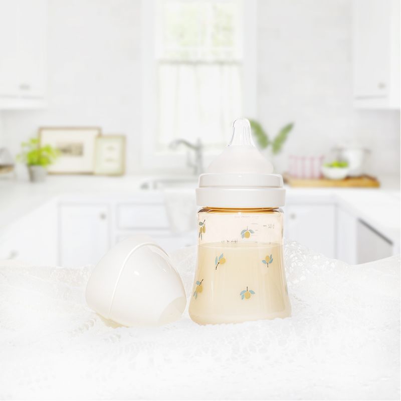 Bình sữa hàn quốc grosmimi chính hãng, họa tiết gấu dotgom, cherry, oliu, 200ml và 300ml