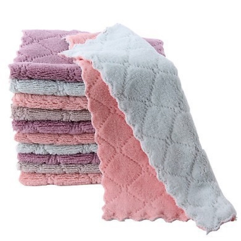 Set 10Khăn Lau Đa Năng Siêu Thấm Nước Dùng Cho Bếp, Bàn Ăn Nhà Hàng Siêu Tiện Lợi