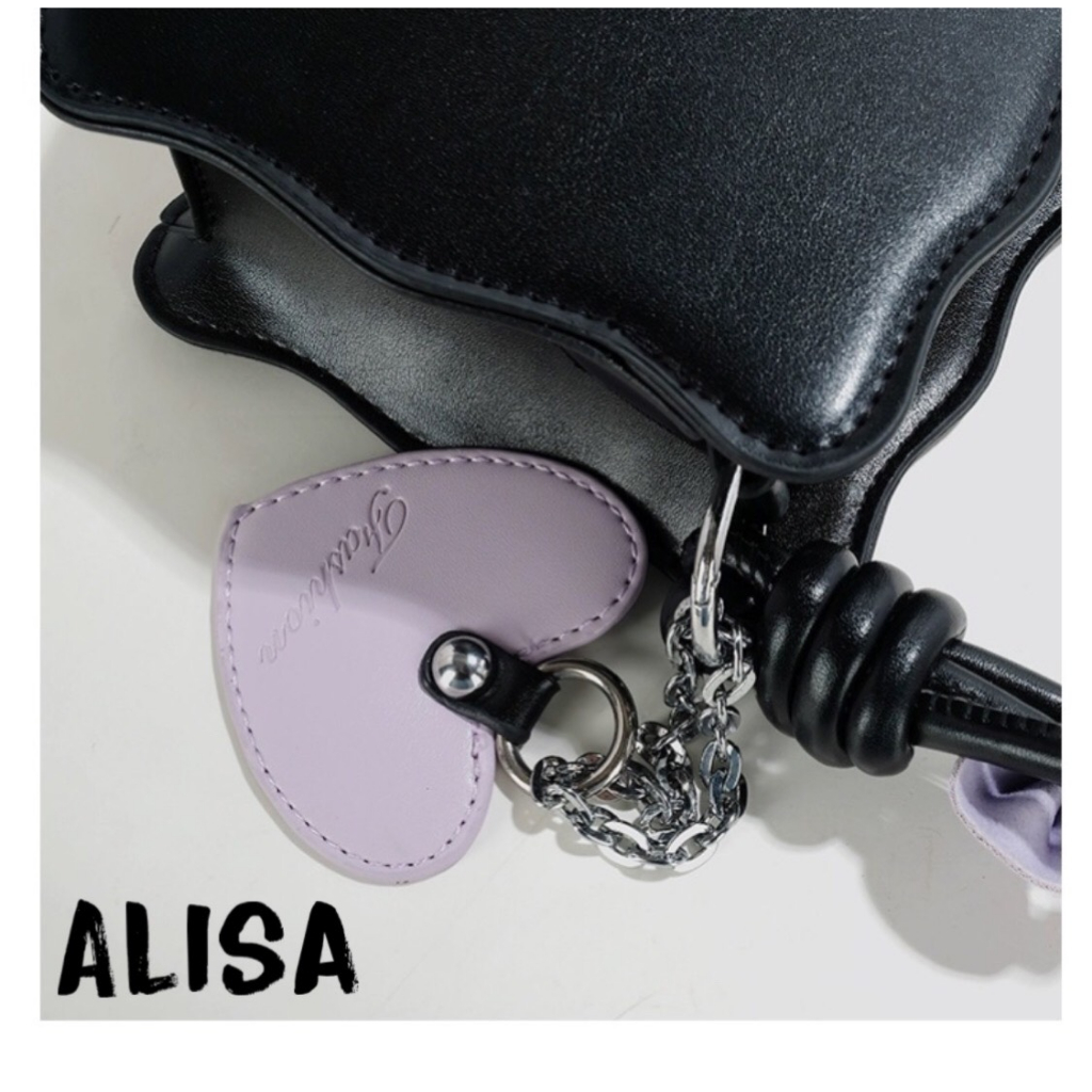 Túi đeo vai phong cách tiểu thư thiết kế lượn sóng , quai đeo xoắn kẹp nơ nổi bật SL107