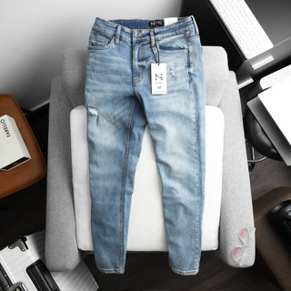 Quần jeans nam form slim fit h-zet - quần jeans blue wash cao cấp, co giãn tốt slf01