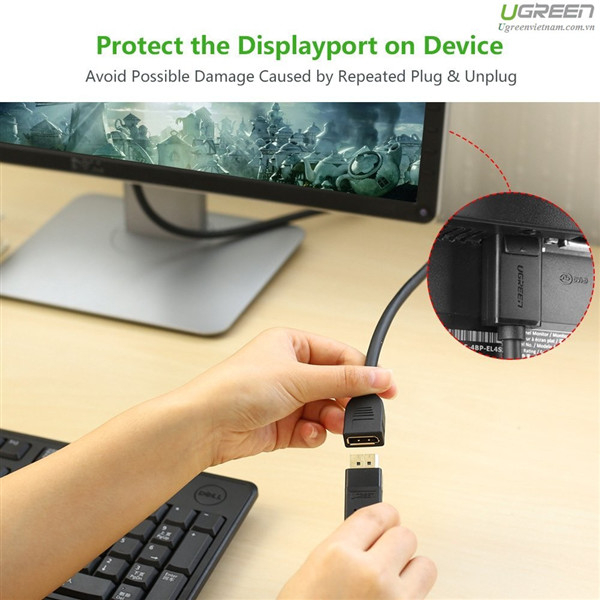Cáp nối dài Displayport UGREEN 20407  Chính Hãng