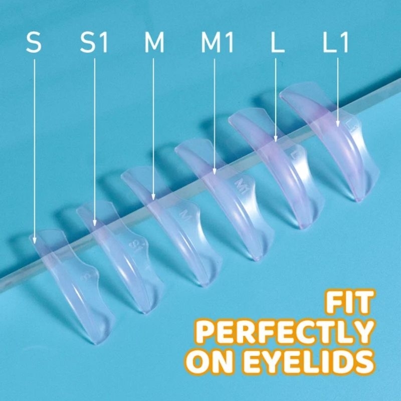 Trục Uốn Mi Silicon Vương Miệng Thạch Jelly BABY Hồng BLACK Wings (Full Set 6 Đôi)