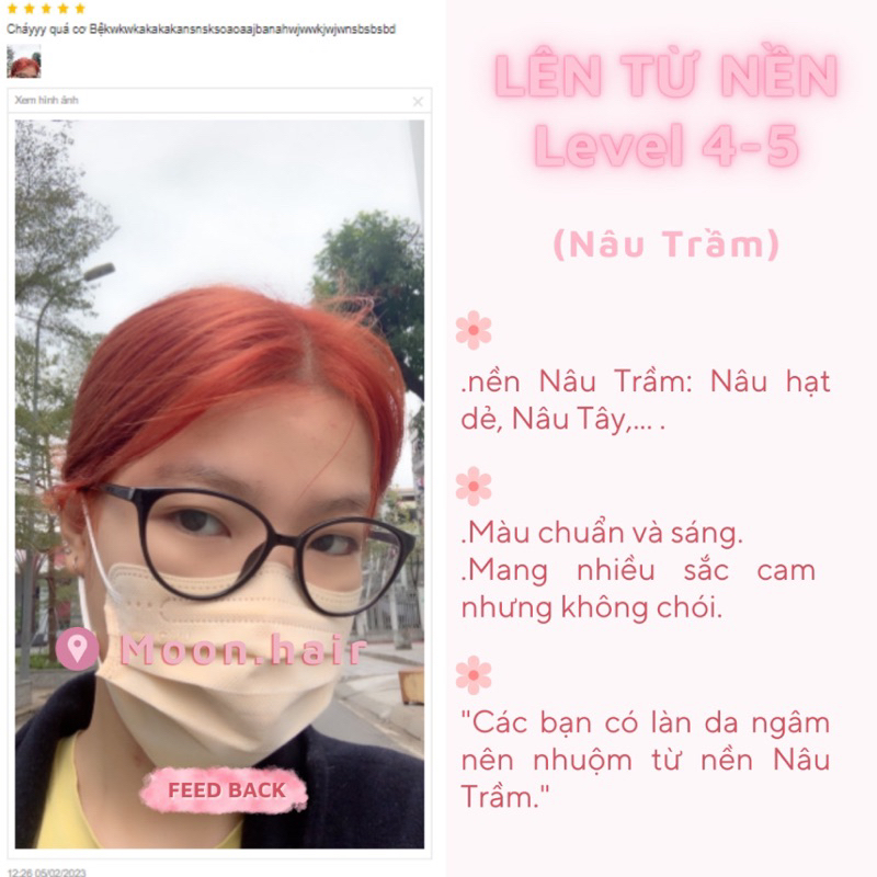 Thuốc nhuộm tóc CAM QUÝT | Tặng Oxy, vitaminE, bao tay, mũ trùm