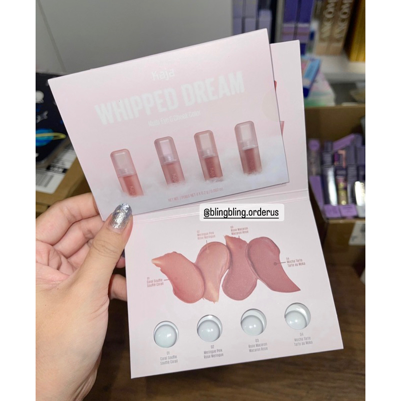 Sample son, má hồng, màu mắt Kaja Whipped Dream 0.2g x 4 ô
