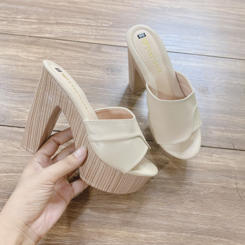 Dép cao gót nữ đế đúp siêu nhẹ 12cm mã C20