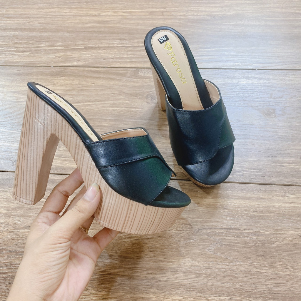 Dép cao gót nữ đế đúp siêu nhẹ 12cm mã C20