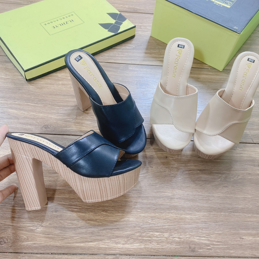 Dép cao gót nữ đế đúp siêu nhẹ 12cm mã C20