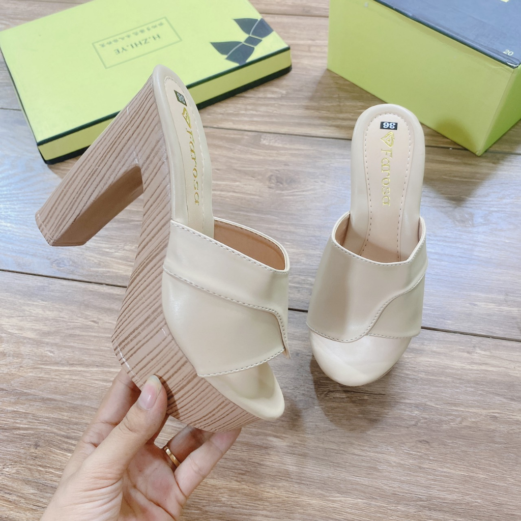 Dép cao gót nữ đế đúp siêu nhẹ 12cm mã C20