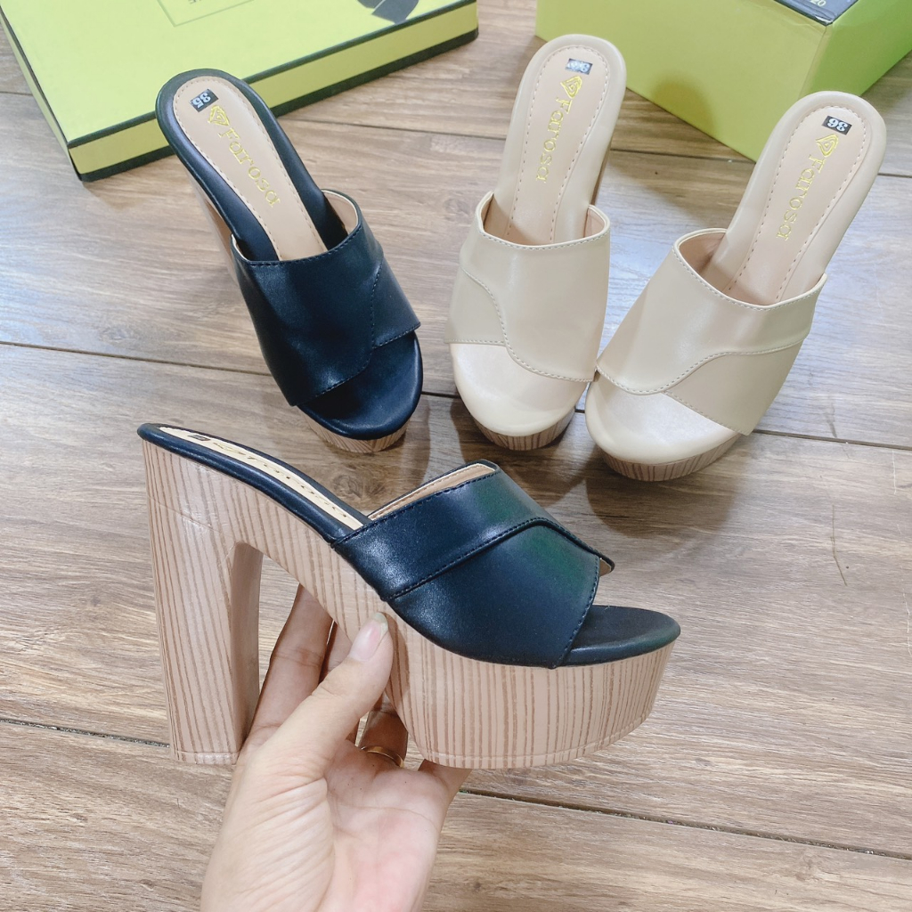 Giày cao gót nữ đúp 12cm quai vát chéo êm chân mã LC20