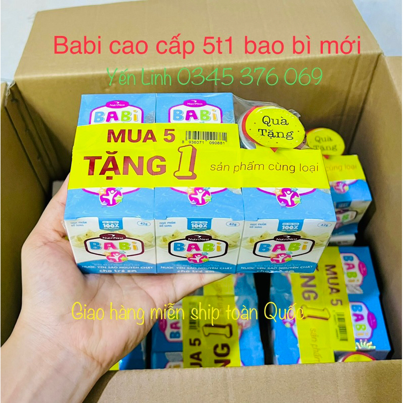 💥 BAO BÌ MỚI 💥Lốc 5 hủ tặng 1 Yến Sào Babi NutriNest (6 hủ x 42g)